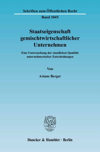 Cover: Staatseigenschaft gemischtwirtschaftlicher Unternehmen