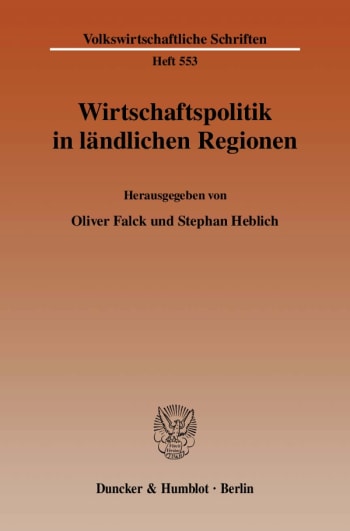 Cover: Wirtschaftspolitik in ländlichen Regionen