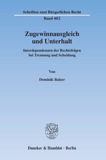 Cover: Zugewinnausgleich und Unterhalt