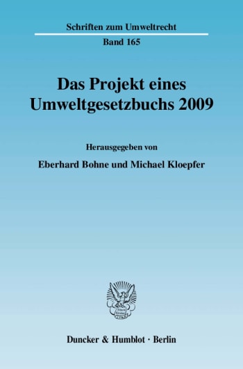 Cover: Das Projekt eines Umweltgesetzbuchs 2009