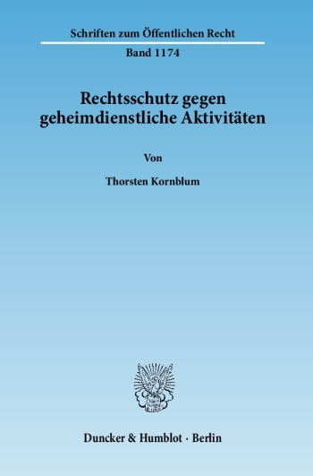 Cover: Rechtsschutz gegen geheimdienstliche Aktivitäten