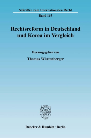 Cover: Rechtsreform in Deutschland und Korea im Vergleich