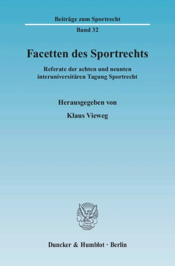 Cover: Facetten des Sportrechts