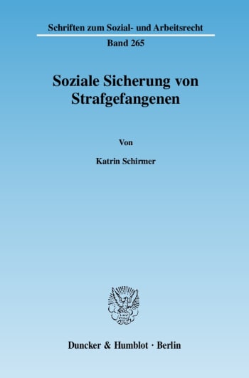 Cover: Soziale Sicherung von Strafgefangenen