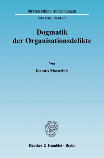 Cover: Dogmatik der Organisationsdelikte