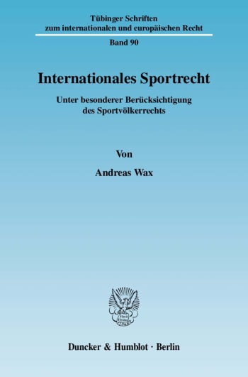 Cover: Internationales Sportrecht