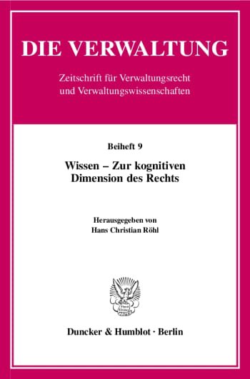 Cover: Wissen - Zur kognitiven Dimension des Rechts