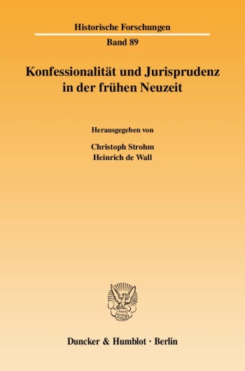 Cover: Konfessionalität und Jurisprudenz in der frühen Neuzeit