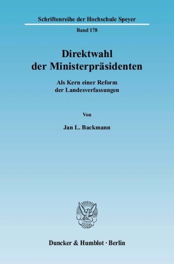 Cover: Direktwahl der Ministerpräsidenten