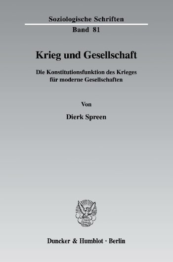 Cover: Krieg und Gesellschaft