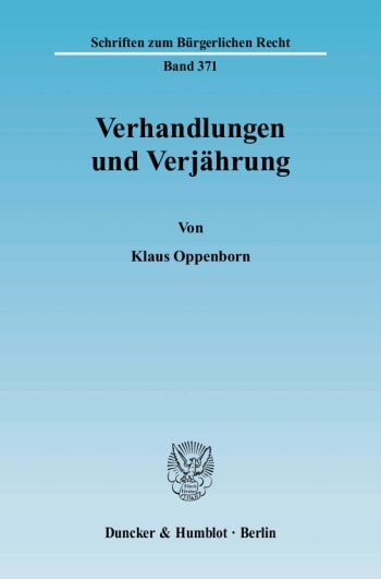 Cover: Verhandlungen und Verjährung