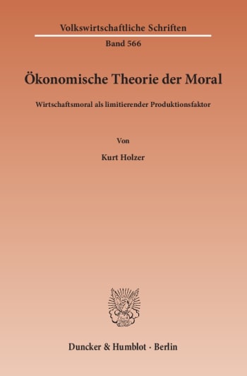 Cover: Ökonomische Theorie der Moral