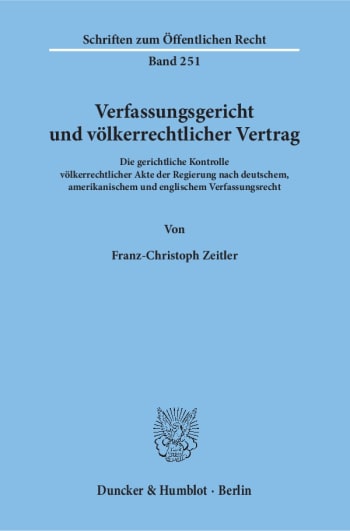 Cover: Verfassungsgericht und völkerrechtlicher Vertrag