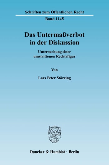 Cover: Das Untermaßverbot in der Diskussion