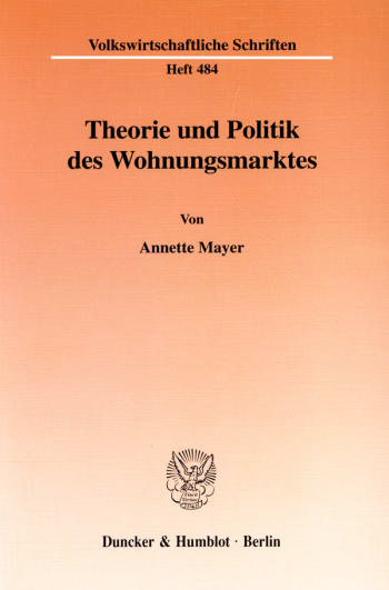 Cover: Theorie und Politik des Wohnungsmarktes