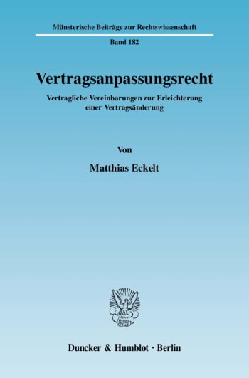 Cover: Vertragsanpassungsrecht