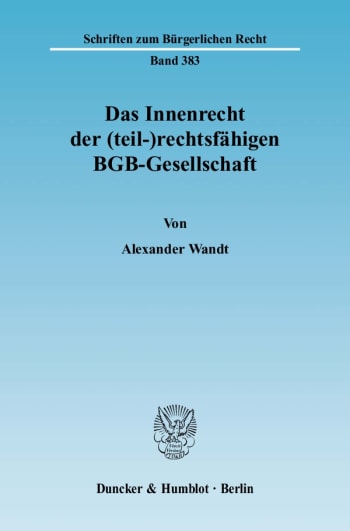 Cover: Das Innenrecht der (teil-)rechtsfähigen BGB-Gesellschaft