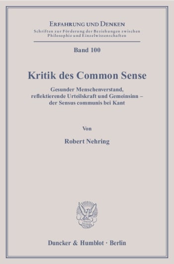 Cover: Kritik des Common Sense