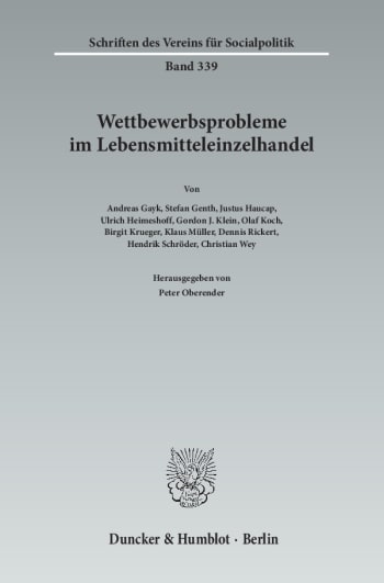 Cover: Wettbewerbsprobleme im Lebensmitteleinzelhandel