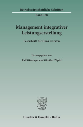 Cover: Management integrativer Leistungserstellung