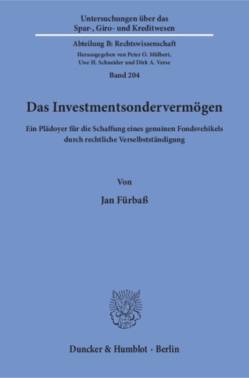 Cover: Das Investmentsondervermögen