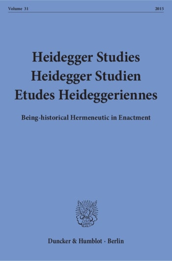 Cover: Heidegger Studies / Heidegger Studien / Etudes Heideggeriennes