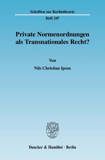 Cover: Private Normenordnungen als Transnationales Recht?