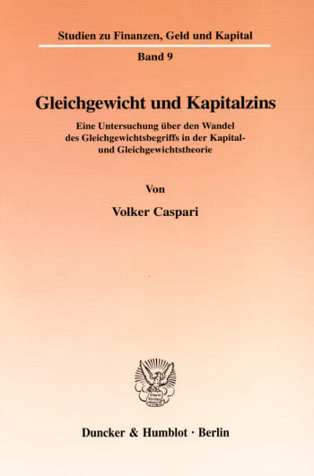 Cover: Gleichgewicht und Kapitalzins