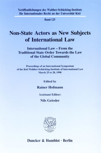 Cover: Non-State Actors as New Subjects of International Law