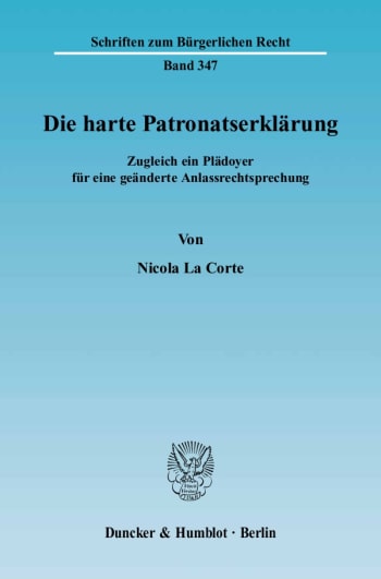 Cover: Die harte Patronatserklärung