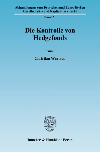 Cover: Die Kontrolle von Hedgefonds