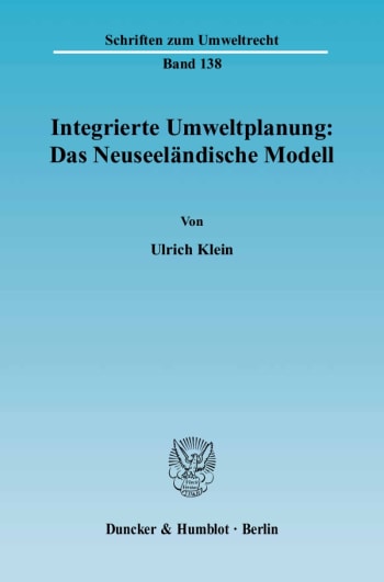 Cover: Integrierte Umweltplanung: Das Neuseeländische Modell