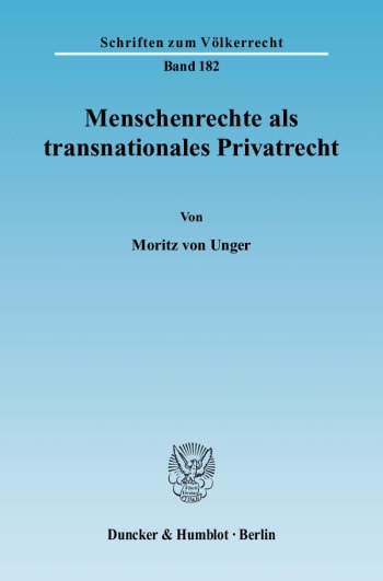 Cover: Menschenrechte als transnationales Privatrecht