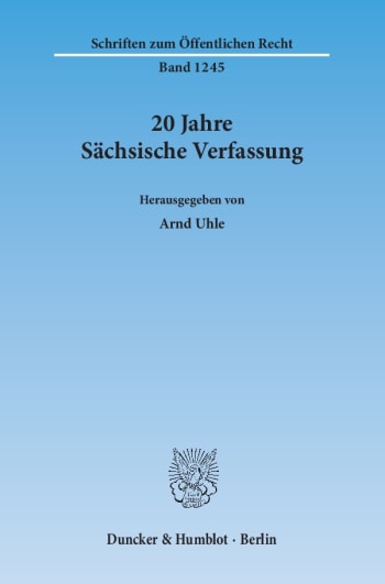 Cover: 20 Jahre Sächsische Verfassung