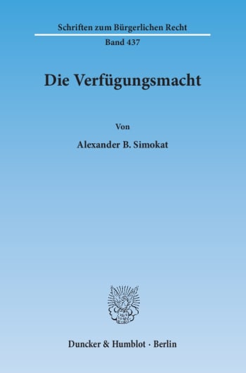 Cover: Die Verfügungsmacht