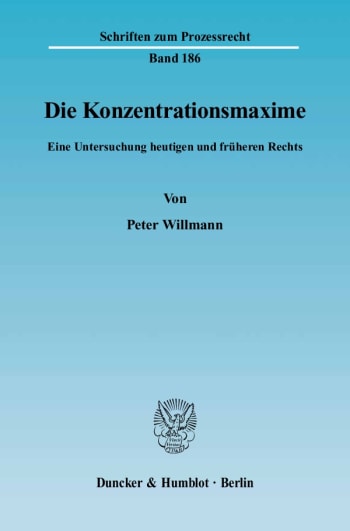 Cover: Die Konzentrationsmaxime