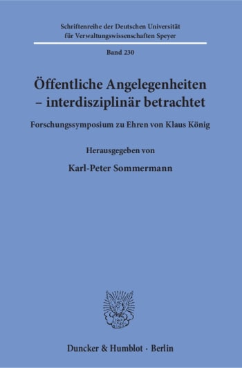 Cover: Öffentliche Angelegenheiten – interdisziplinär betrachtet