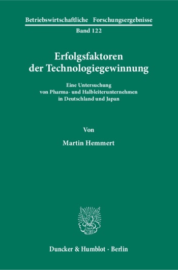 Cover: Erfolgsfaktoren der Technologiegewinnung