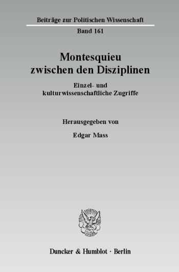 Cover: Montesquieu zwischen den Disziplinen