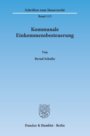 Cover: Kommunale Einkommensbesteuerung