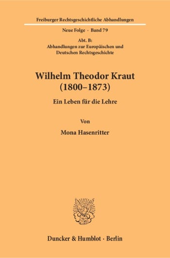 Cover: Wilhelm Theodor Kraut (1800–1873)