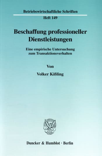 Cover: Beschaffung professioneller Dienstleistungen