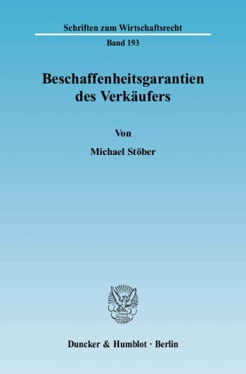 Cover: Beschaffenheitsgarantien des Verkäufers