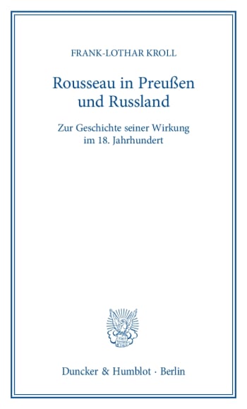 Cover: Rousseau in Preußen und Russland