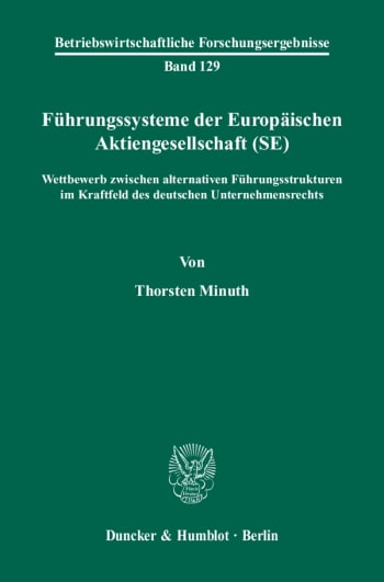 Cover: Führungssysteme der Europäischen Aktiengesellschaft (SE)