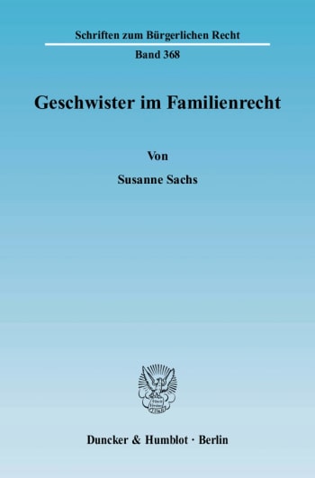 Cover: Geschwister im Familienrecht