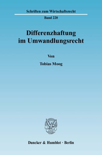 Cover: Differenzhaftung im Umwandlungsrecht