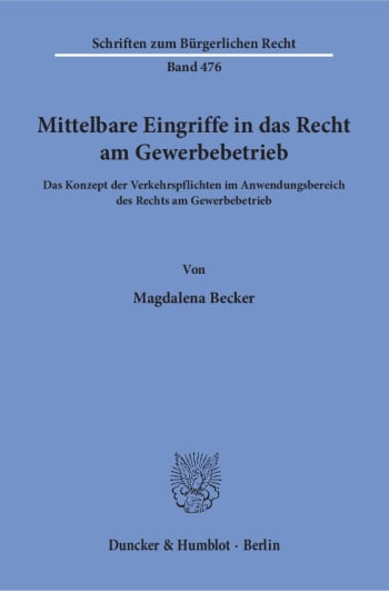 Cover: Mittelbare Eingriffe in das Recht am Gewerbebetrieb