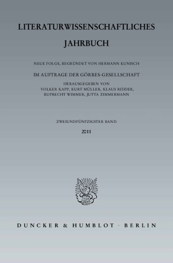 Cover: Literaturwissenschaftliches Jahrbuch