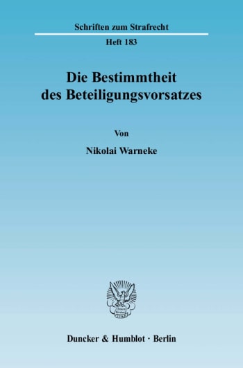 Cover: Die Bestimmtheit des Beteiligungsvorsatzes